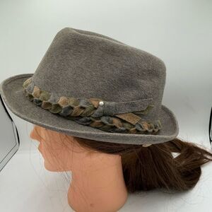 Vintage Dobbs Wool Felt Fedora Hat Braided Band Very Good size 7